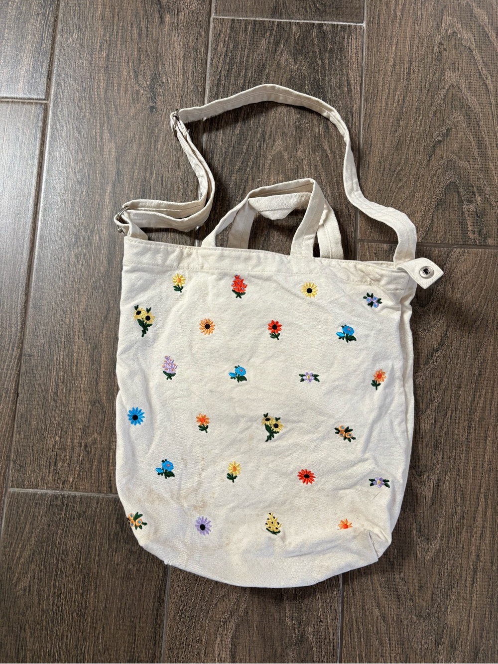 BAGGU / The Embroidered Ditsy Floral Duck Tote Bag - Picture 5 of 9